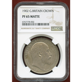 イギリス 1902年 クラウン銀貨 マットプルーフ エドワード7世 NGC PF65 MATTE