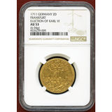 【SOLD】神聖ローマ帝国 フランクフルト 1711年 2ダカット金貨 都市景観 AU53