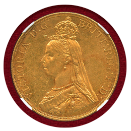 イギリス 1887年 5ポンド 金貨 ヴィクトリア ジュビリーヘッド NGC MS61