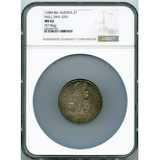 【SOLD】1680-86年 オーストリア 神聖ローマ帝国 2ターラー銀貨 NGC MS62