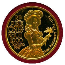 オーストリア 1997年 1000シリング 金貨 マリーアントワネット