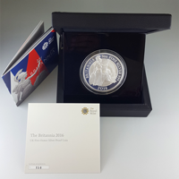 イギリス 2016年 10ポンド(5オンス) 銀貨 ブリタニア