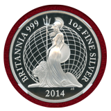 イギリス 2014年 2ポンド 銀貨 ブリタニア NGC PF70UC
