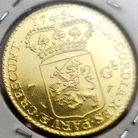 オランダ ホラント (1750) 7グルデン 金貨 リストライク 馬上の騎士