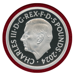 【SOLD】イギリス 2024年 5ポンド(2oz) 銀貨 ワーテルロー勲章 PF70UC FDI