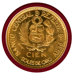 ペルー 1965年 100ソル 金貨 リマ造幣局400周年記念 NGC MS65