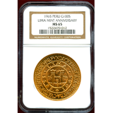 ペルー 1965年 100ソル 金貨 リマ造幣局400周年記念 NGC MS65