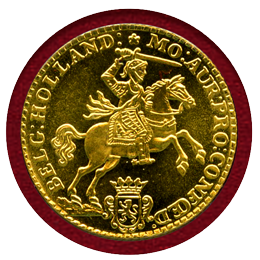 オランダ ホラント (1750) 7グルデン 金貨 リストライク 馬上の騎士