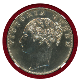 英領インド 1840C ルピー 銀貨 プルーフ RESTRIKE ヴィクトリア女王 NGC PF61