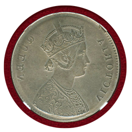 【SOLD】英領インド ミントエラー ルピー銀貨 ヴィクトリア女王 影打ち NGC AUD