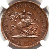 【SOLD】カナダ 1852年 ペニー トークン プルーフ貨 セントジョージ NGC PF64BN