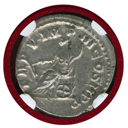 ローマ帝国 177-192年 デナリウス銀貨 コンモドゥス NGC AU