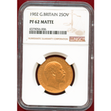 イギリス 1902年 2ポンド 金貨 エドワード7世 NGC PF62 Matte