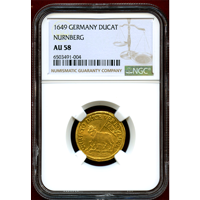 ドイツ ニュルンベルク 1649年 ラムダカット 金貨 子羊 NGC AU58
