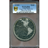イギリス 1820年 MAP OF THE WORLD メダル ホワイトメタル PCGS SP63