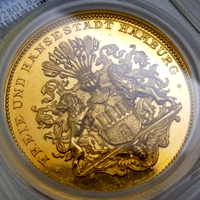 【SOLD】ドイツ ハンブルク 1913年 ポルトガレッサー 金メダル(10ダカット) SP63