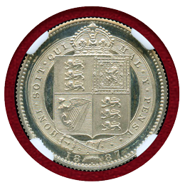 【SOLD】イギリス 1887 シリング 銀貨 ヴィクトリア ジュビリーヘッド NGC PF63UC