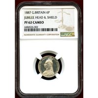 【SOLD】イギリス 1887年 6ペンス 銀貨 ヴィクトリアジュビリー NGC PF62CAMEO
