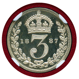 【SOLD】イギリス 1887年 3ペンス 銀貨 ヴィクトリアジュビリー NGC PF65UC