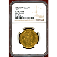 フランス 1640A 2ルイドール 金貨 ルイ13世 IMP NGC XF DETAILS