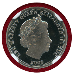 英領トリスタンダクーニャ 2009年 5ポンド プラチナ貨 NGC PF69