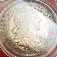 イギリス 1696年 クラウン 銀貨 ウィリアム3世 PCGS AU50