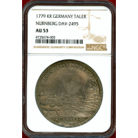 ドイツ ニュルンベルク 1779KR ターラー 銀貨 都市景観 NGC AU53