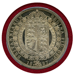 イギリス 1887年 1/2クラウン 銀貨 ヴィクトリア ジュビリーヘッド PCGS PR62CAM