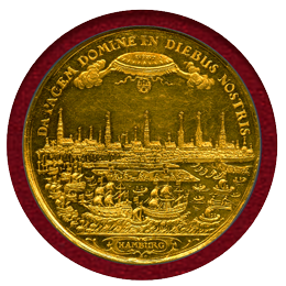 ドイツ ハンブルク 1672年 10ダカット ポルトガレッサー 都市景観 NGC MS62★