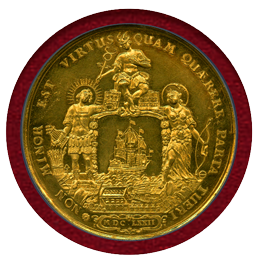 ドイツ ハンブルク 1672年 10ダカット ポルトガレッサー 都市景観 NGC MS62★