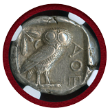 【SOLD】古代ギリシャ アテネ 440-404BC 4ドラクマ 銀貨 フクロウ NGC AU