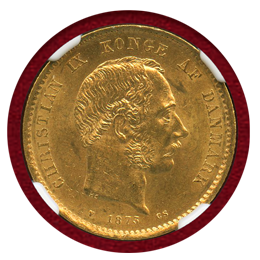【SOLD】デンマーク 1873年 20クローネ 金貨 クリスチャン9世 NGC MS63