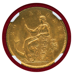 【SOLD】デンマーク 1873年 20クローネ 金貨 クリスチャン9世 NGC MS63