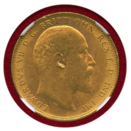 イギリス 1905年 ソブリン 金貨 エドワード7世 NGC MS62