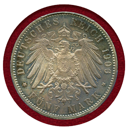 【SOLD】ドイツ ブレーメン 1906J 5マルク プルーフ銀貨 PCGS PR66 TONE