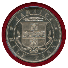 英領ジャマイカ 1869年 1/2ペニー 白銅貨 ヴィクトリア女王 PCGS PR66CAM