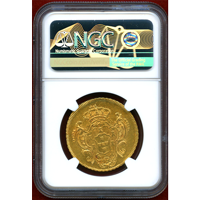 【SOLD】ブラジル 1797R 6400レイス 金貨 マリア1世 NGC AU58