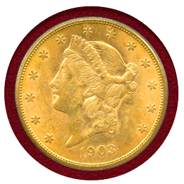 【SOLD】アメリカ 1903S 20ドル 金貨 リバティヘッド PCGS MS62