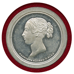 イギリス 1846年 Smith's Decimal パターン 1セント ホワイトメタル PF62