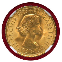 【SOLD】イギリス 1963年 ソブリン 金貨 エリザベス2世 NGC MS64