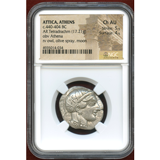 【SOLD】古代ギリシャアテネ 440-404BC 4ドラクマ銀貨 フクロウ NGC Ch AU