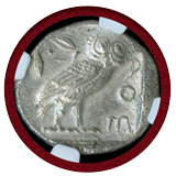 【SOLD】古代エジプト 5th-4th BC 4ドラクマ銀貨 フクロウ NGC Ch AU