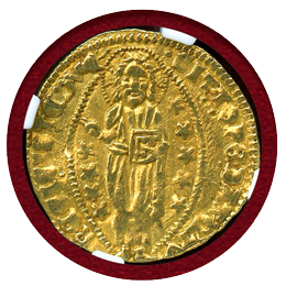 【SOLD】ヒオス (1421-36) ダカット金貨 フィリッポ マリア ヴィスコンティ MS61
