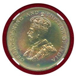 英海峡植民地 1919年 プルーフ ダラー銀貨 ジョージ5世 PF66★ RESTRIKE