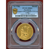 ドイツ ニュルンベルク (1750) 2ダカット洗礼金メダル PCGS MS61