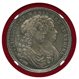 【SOLD】イギリス 1689年 銀メダル ウィリアム&メアリー戴冠記念 NGC MS64