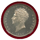 イギリス 1826年 1/2クラウン 銀貨 ジョージ4世 NGC PF63