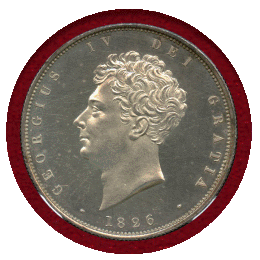 イギリス 1826年 1/2クラウン 銀貨 ジョージ4世 NGC PF63
