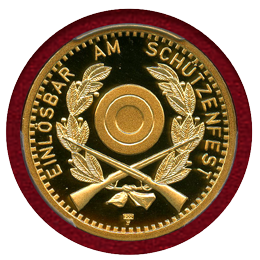 スイス 現代射撃祭 1990年 1000フラン金貨 ヴィンタートゥール PCGS PR69DCAM