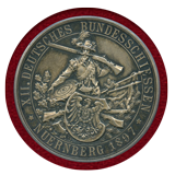 ドイツ ニュルンベルグ 1897年 射撃祭記念銀メダル 都市景観 PCGS SP64